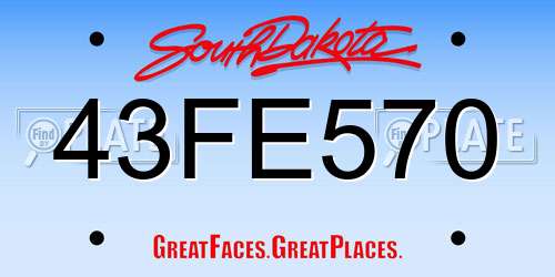 43FE570 South Dakota License Plate