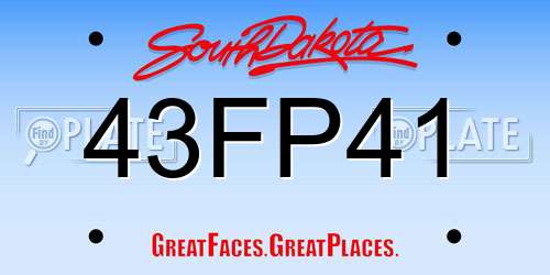 43FP41 South Dakota License Plate