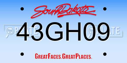 43GH09 South Dakota License Plate