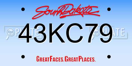 43KC79 South Dakota License Plate