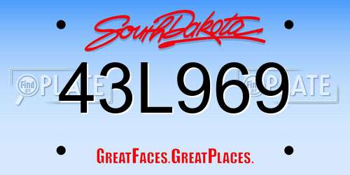 43L969 South Dakota License Plate