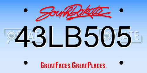 43LB505 South Dakota License Plate