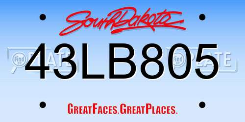 43LB805 South Dakota License Plate