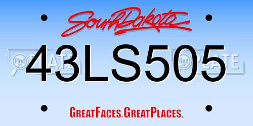 43LS505 South Dakota License Plate