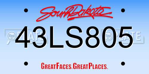 43LS805 South Dakota License Plate