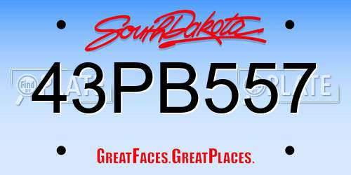 43PB557 South Dakota License Plate