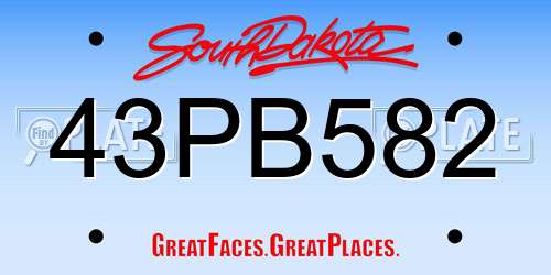 43PB582 South Dakota License Plate