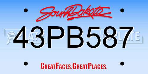 43PB587 South Dakota License Plate