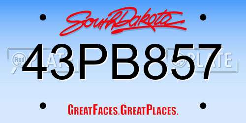 43PB857 South Dakota License Plate
