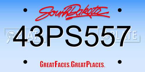 43PS557 South Dakota License Plate