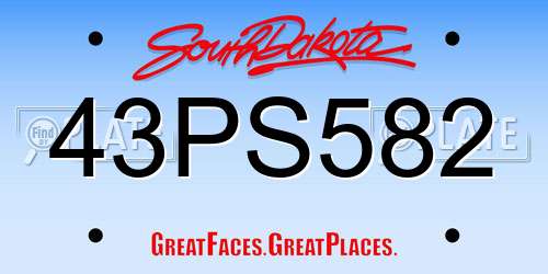 43PS582 South Dakota License Plate