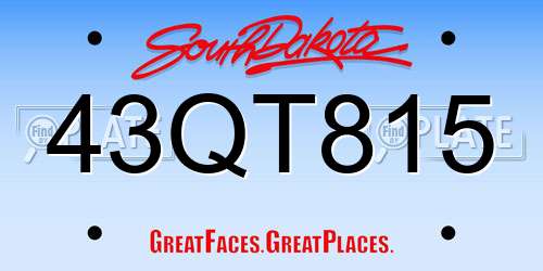 43QT815 South Dakota License Plate