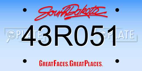 43R051 South Dakota License Plate