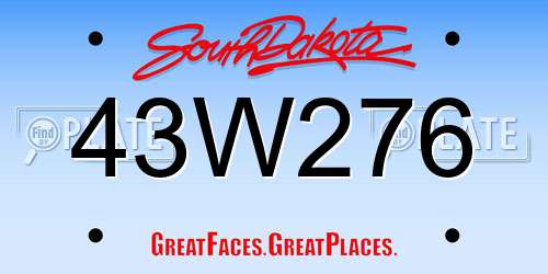 43W276 South Dakota License Plate