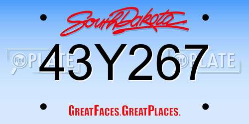 43Y267 South Dakota License Plate