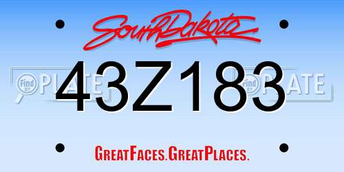 43Z183 South Dakota License Plate