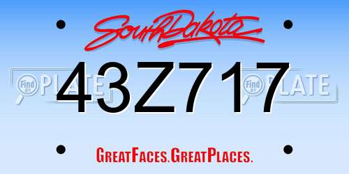 43Z717 South Dakota License Plate