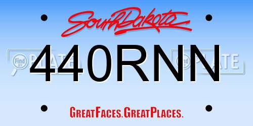 440RNN South Dakota License Plate