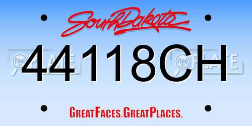 44118CH South Dakota License Plate