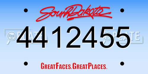 4412455 South Dakota License Plate