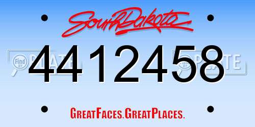 4412458 South Dakota License Plate