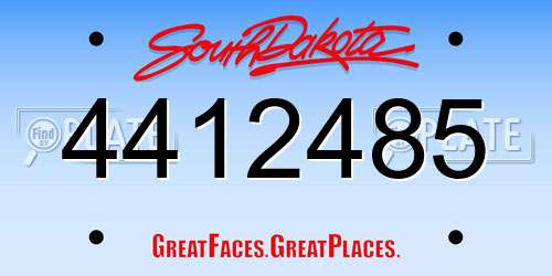 4412485 South Dakota License Plate
