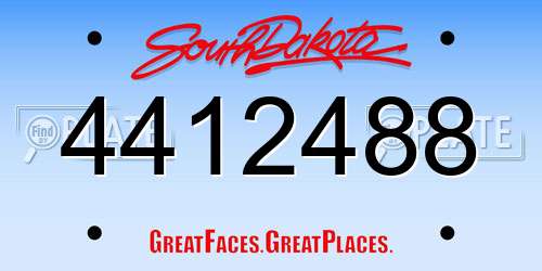 4412488 South Dakota License Plate