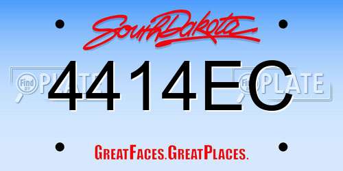 4414EC South Dakota License Plate