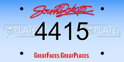 4415 South Dakota License Plate