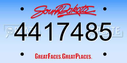 4417485 South Dakota License Plate