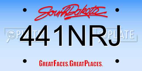 441NRJ South Dakota License Plate