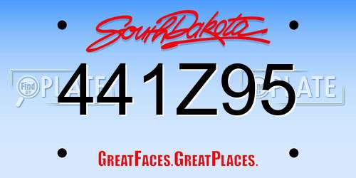 441Z95 South Dakota License Plate
