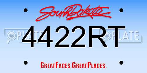 4422RT South Dakota License Plate