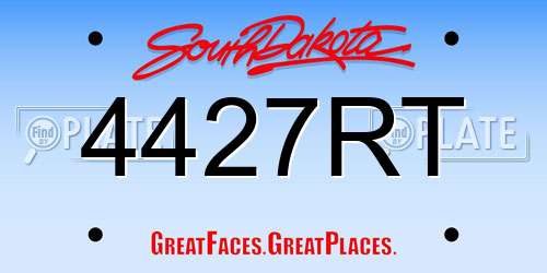 4427RT South Dakota License Plate