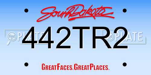 442TR2 South Dakota License Plate
