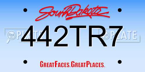 442TR7 South Dakota License Plate
