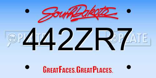 442ZR7 South Dakota License Plate