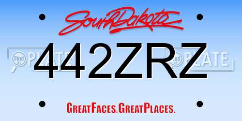 442ZRZ South Dakota License Plate