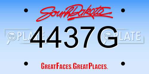 4437G South Dakota License Plate