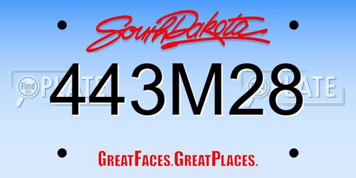 443M28 South Dakota License Plate