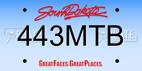 443MTB South Dakota License Plate