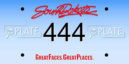 444 South Dakota License Plate