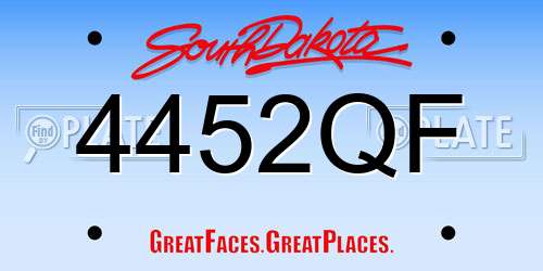 4452QF South Dakota License Plate