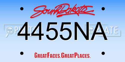 4455NA South Dakota License Plate