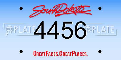 4456 South Dakota License Plate