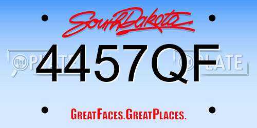 4457QF South Dakota License Plate