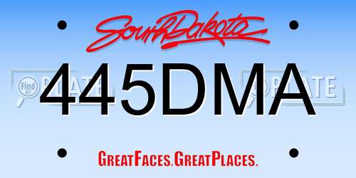 445DMA South Dakota License Plate