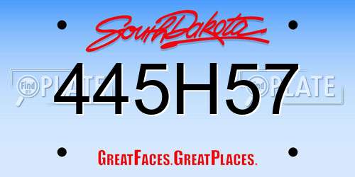 445H57 South Dakota License Plate