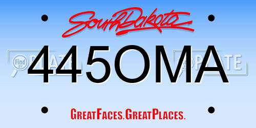 445OMA South Dakota License Plate