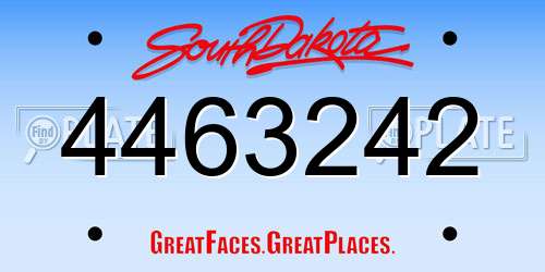 4463242 South Dakota License Plate
